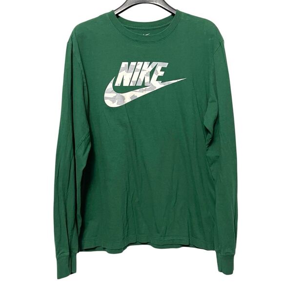 NIKE Camo Logo Nike Tee Long Sleeve Shirt L - Picture 1 of 6